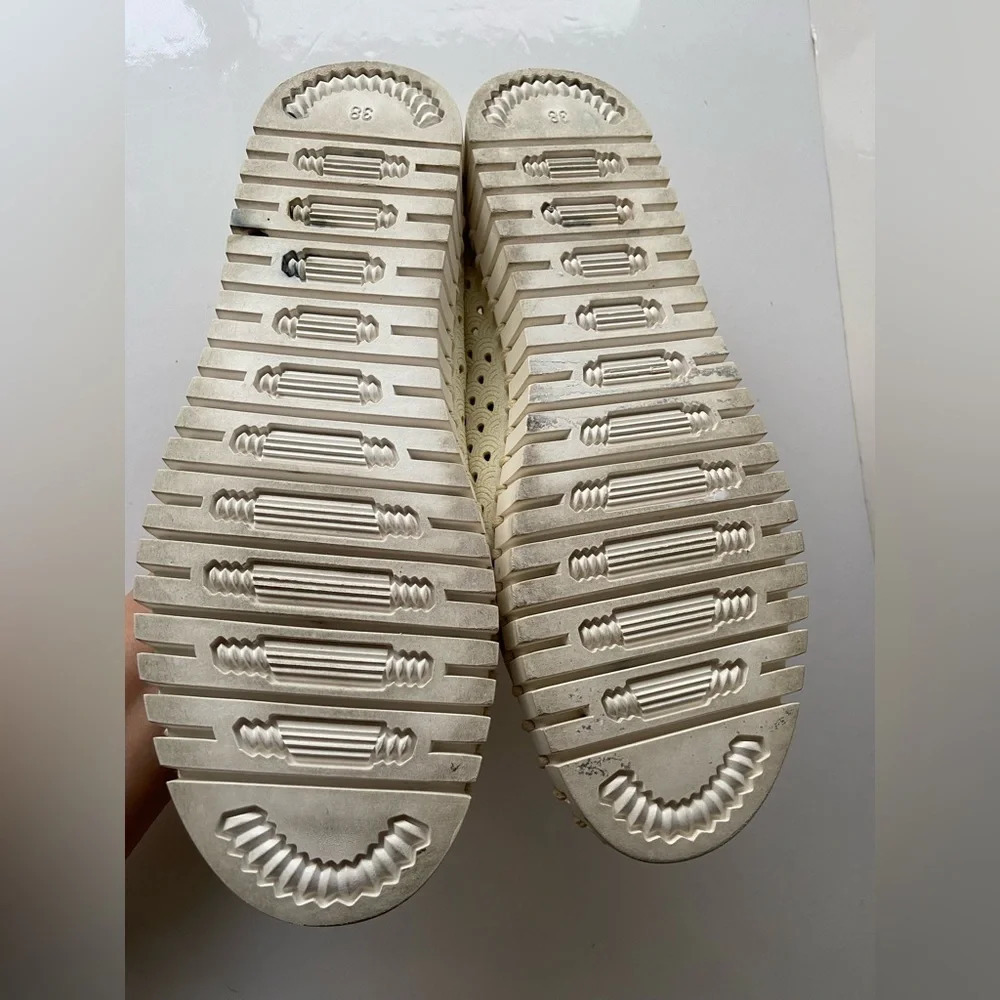 Ilse Jacobsen Tulip Mary Jane Flats Cream Perforated Shoes Sz 8 - Picture 6 of 8
